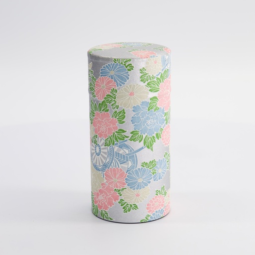 [17315] Tea Container S.S. 7.4x15.5cm 200gr Flower Silver 192Y02 1/120