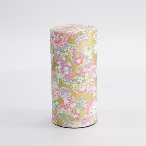 [17316] Tea Container S.S. 7.4x15.5cm 200gr Flower Gold 1920TK 1/120