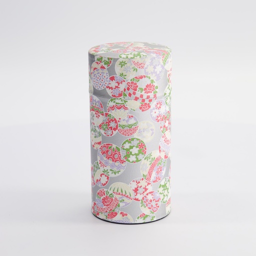 [17319] Tea Container S.S. 7.4x15.5cm 200gr Silver Flower 1920TS 1/120