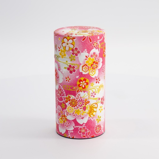 [17320] Tea Container S.S. 7.4x15.5cm 200gr Pink Flower 192HRO 1/120
