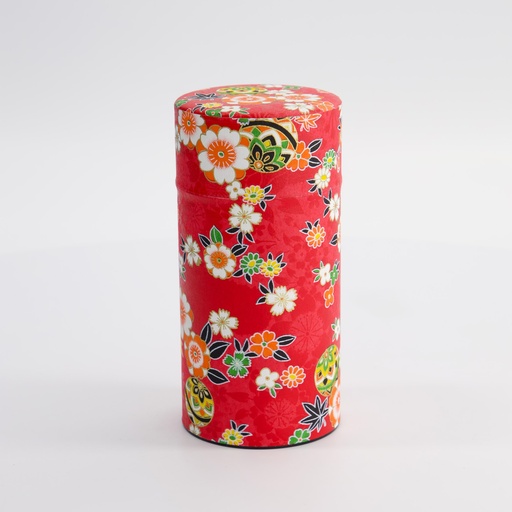 [17321] Tea Container S.S. 7.4x15.5cm 200gr Red Flower 1920H1 1/120