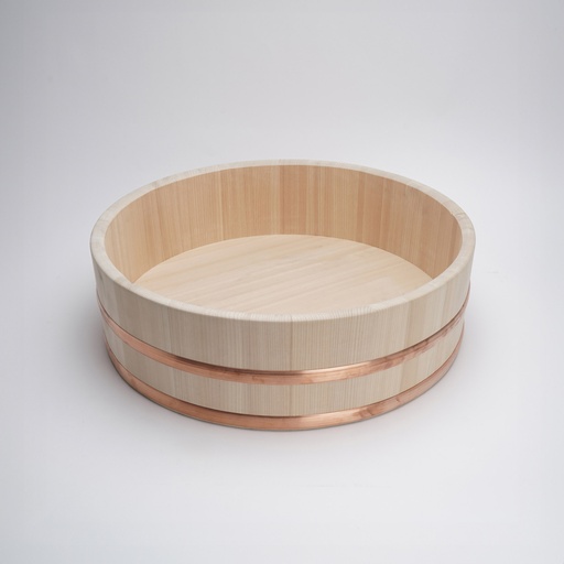 [17383] Wooden Sushi Hangiri w/Copper Hoop Japan Made 30x9cm YU-30 1/10