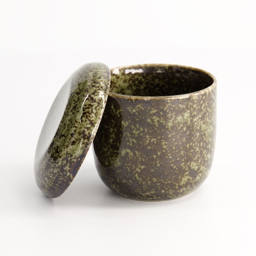 [17404] Shinryoku Green Chawanmushi Cup w/Lid 7.6x6.8cm 200ml YW-5591/SG 10/80