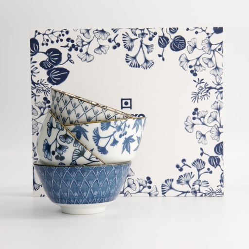 [16700] Flora Japonica Rice Bowl Giftset 4pcs 12x6cm 300ml 16700 1/16