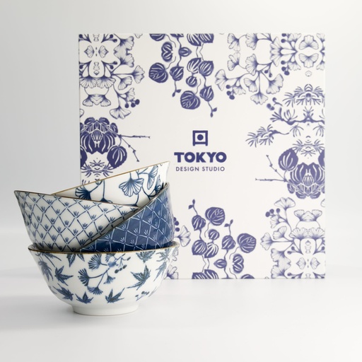 [16705] Flora Japonica Tayo Bowl Giftset 4pcs 15.5x7cm 500ml FK-8041 16705 1/12