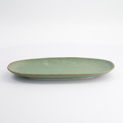 [16657] Vert Sauge Oval Plate 29x14.3x2.6cm 16657 6/48