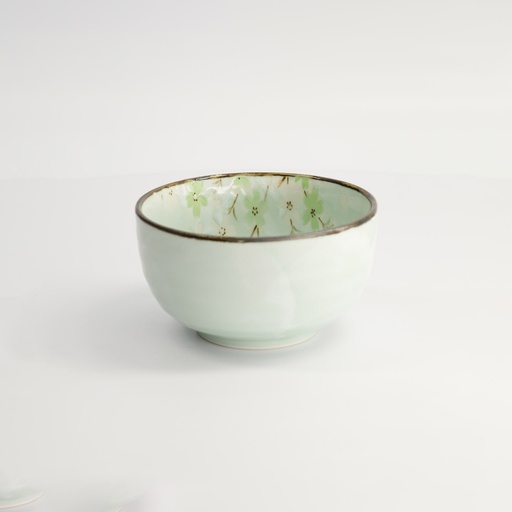 [16501] Green Cosmos Bowl 13x7cm 550ml Q55/GC 4/32