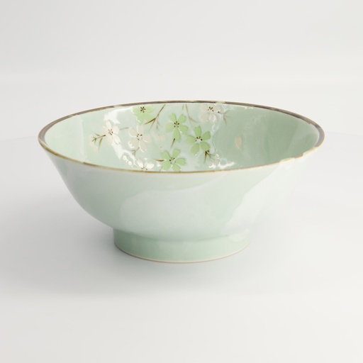 [16504] Green Cosmos Ramen Bowl 21.5x9cm 1300ml Q58/GC 3/24