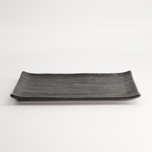 [16307] Mino Craft Rectangular Plate 23.8x15cm Black 5/40