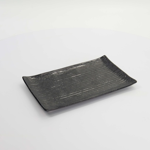 [16307] Mino Craft Rectangular Plate 23.8x15cm Black 5/40
