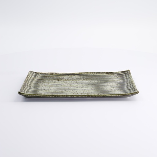 [16309] Mino Craft Rectangular Plate 23.8x15cm Green 5/40