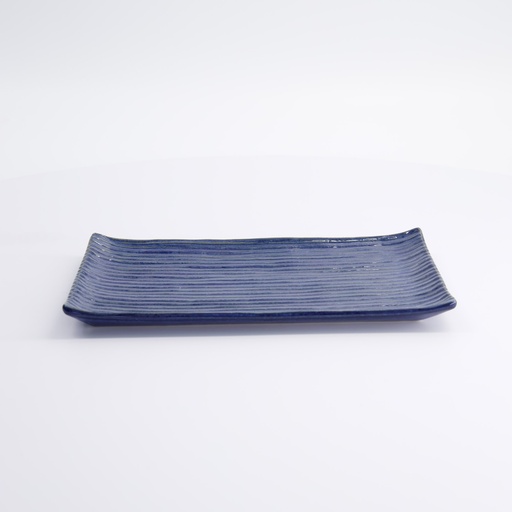 [16310] Mino Craft Rectangular Plate 23.8x15cm Blue 5/40