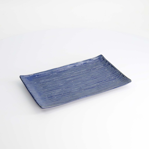 [16310] Mino Craft Rectangular Plate 23.8x15cm Blue 5/40
