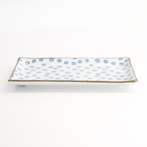 [22004] Japan Flower Mizu Plate 21x13.5cm HB-3626/A 6/48