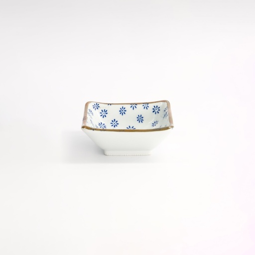 [22008] Japan Flower Mizu Square Dish 8.5x3cm  HB-3627/A 12/144