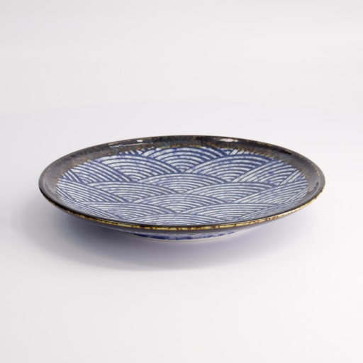 [18567] Aisai Seigaiha Plate 22.7x3.1cm YT-159-015 18567 6/36