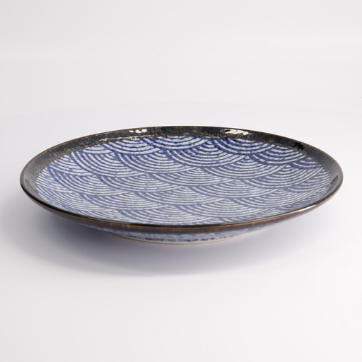 [18572] Aisai Seigaiha Plate 26x3.4cm YT-159-0179 18572 4/24