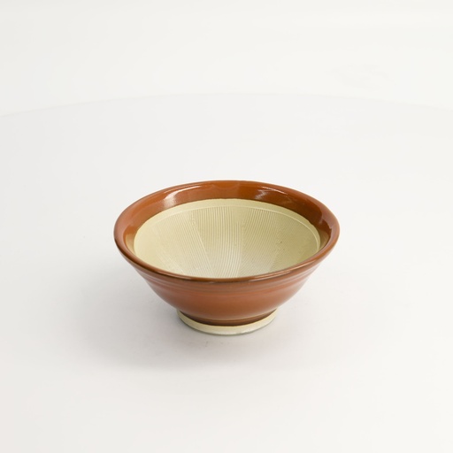 [18787] Kitchen Mortar-Suribachi Brown w/silicon rubber base 12.5x5.5cm C-2781 5/40