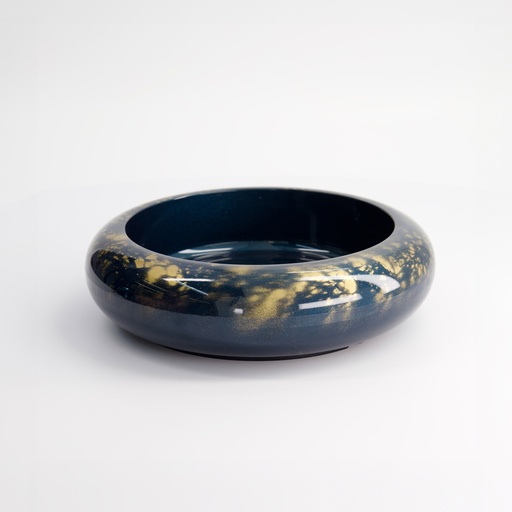 [18879] Sushi Oke Outer 21x6cm Inner 16x4.1cm Blue/Gold 18879 1/60 (wooden inlay #18324 sold seperately )