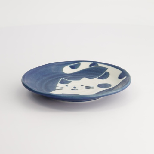[18974] Neko Maruke Cat Plate 14x2.5cm 54005002 6/96