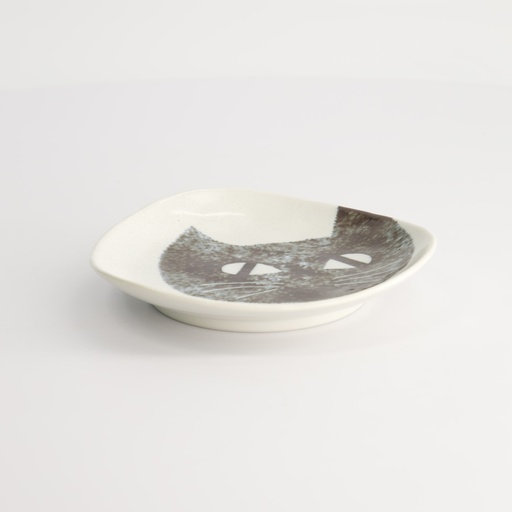[18978] Neko Maruke Cat Plate 13.7x13x2.5cm 54005003 6/96