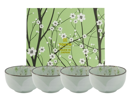 [22019] Green Cosmos Bowl Giftset 4pcs 13x7cm 550ml 1D 22019 1/6