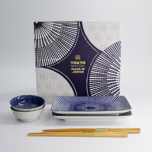 [22045] Kotobuki Sushi Giftset 6pcs Tokusa 20.5x13.2x2.2cm & 9.3x3.2cm(120ml) 8B 22045