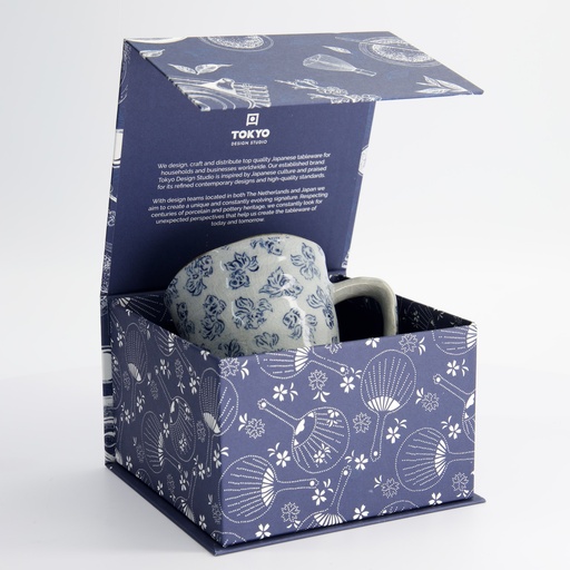 [22056] Mug Giftset 1pce 9x11cm 400ml Blue/Grey Gold Fish MT-9996/B 15A 22056 1/6
