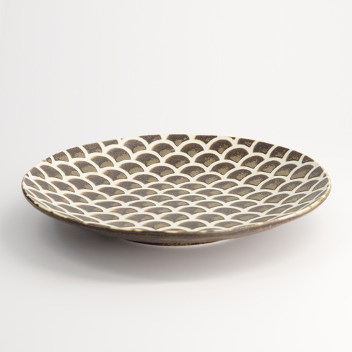 [20333] Iga Matte Mermaid Design Plate 25x3.7cm PH-16924/IM 3/36