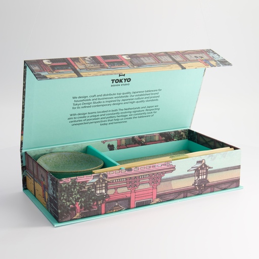 [20689] Vert Sauge Sushi Giftset 3pcs  29x14.3cm + 10x2.5cm Incl. Chopsticks 17E 17847 1/6
