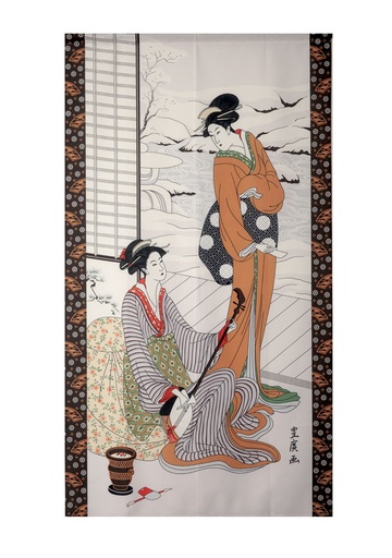 [20827] Noren 85x150cm Goodwill Bijin-Ga Shamisen     95162