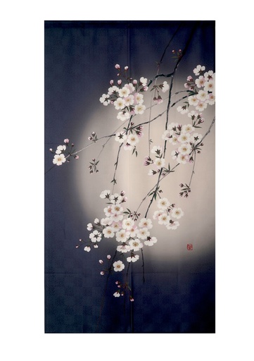 [20830] Noren 85x150cm Goodwill Evening Cherry Blossoms    95140