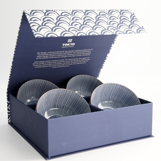 [22511] Sendan Tokusa 4pcs Bowl Giftset 12.8x6.8cm 500ml 1I 1/6