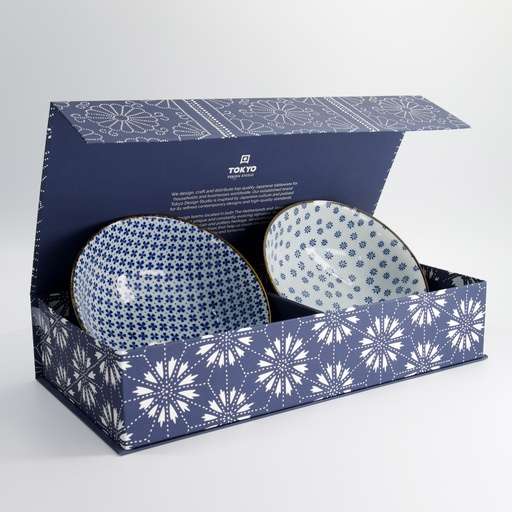 [22527] Mixed Ramen Bowls 2pcs Giftset 19x7.5cm 1000ml 5B 22527 1/6