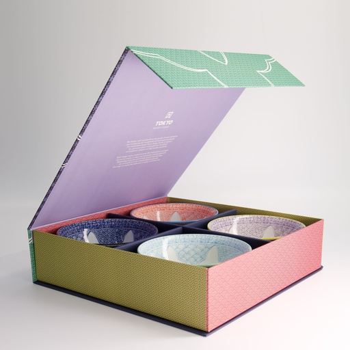 [22565] Lily Flower 4pcs Bowl Giftset 14.8x6.8cm 550ml 22565 7G 1/6