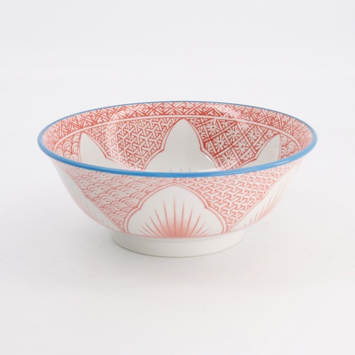 [20936] Lily Flower Bowls Ramen 20.5x8cm 1200ml Red 20936 3/24