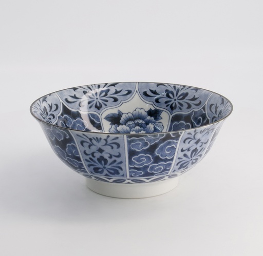 [20961] Wa Mixed Bowls Ramen Unmo-Botan Blue 21x8.7cm 1300ml  3/24