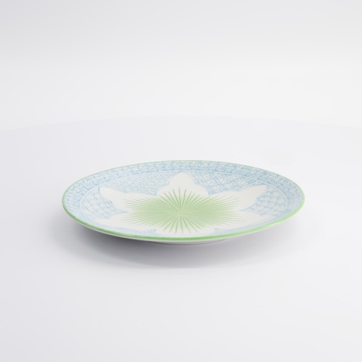 [21154] Lily Flower Plate 20x2cm Light Blue 21154 6/48