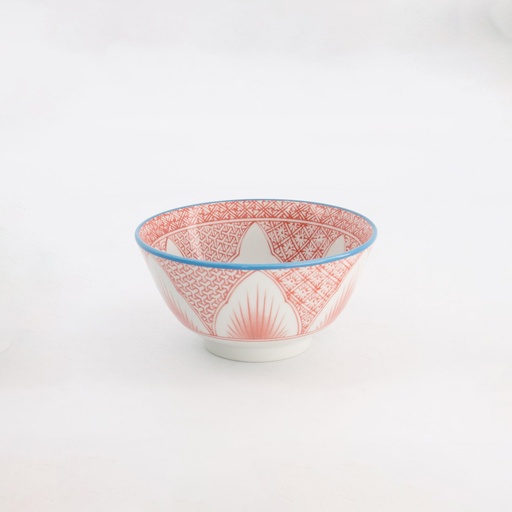 [21161] Lily Flower Small Tayo Bowl 13.5x6.8cm 300ml Red 21161 6/48