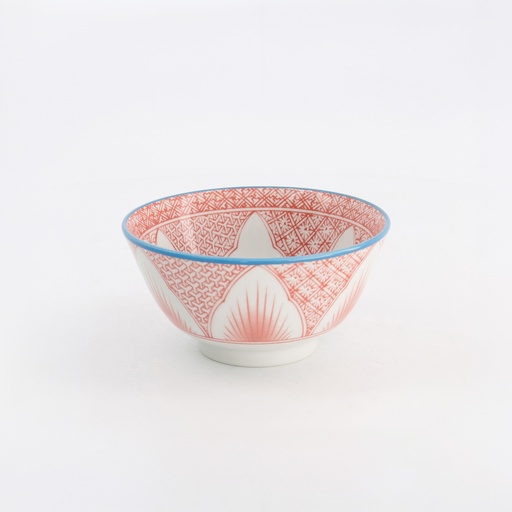 [21161] Lily Flower Small Tayo Bowl 13.5x6.8cm 300ml Red 21161 6/48