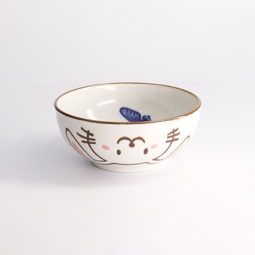 [21278] Kawaii Rabbit Usagi Bowl 16x6.3cmh 600ml Blue 6/36