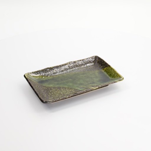 [21048] Mino Craft Rectangular Plate 21x13.5x2.8 Green 6/48