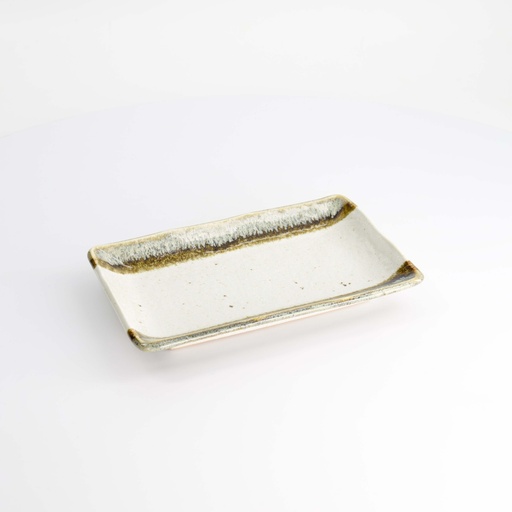 [21049] Mino Craft Rectangular Plate 21x13.5x2.8cm White 6/48