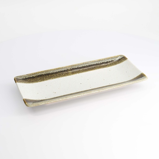 [21060] Mino Craft Rectangular Plate 28.5x12.5x2.5cm White 4/32