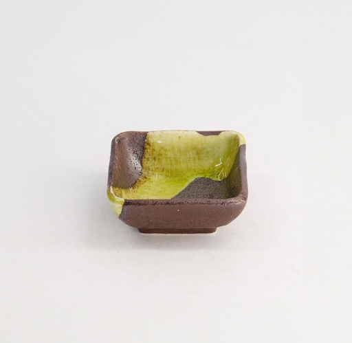 [21063] Mino Craft Sauce Dish 7.5x7.5x3.2cm Brown 12/144