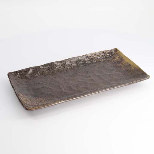 [21072] Mino Craft Rectangular Plate 31x16.5x3cm Brown 4/24