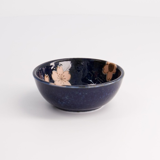 [21344] Sakura Sauce Dish 8.6x3.6cm Navy 21344 12/192