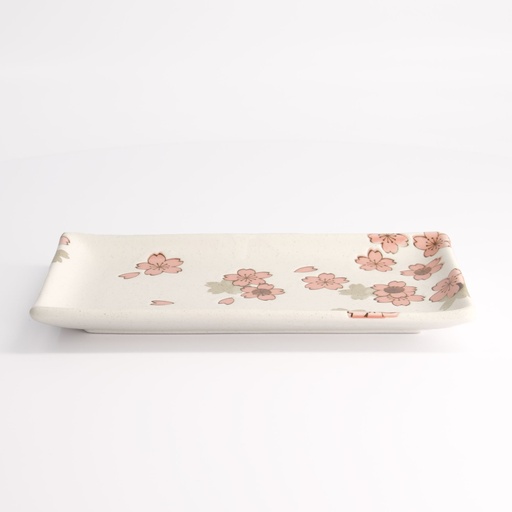 [21349] Sakura Plate 22.5x12.7cm White 21349 6/48
