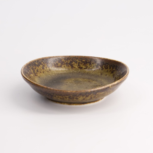 [21358] Sauce Dish Iga Irabo Brown 10x2cm 12/192