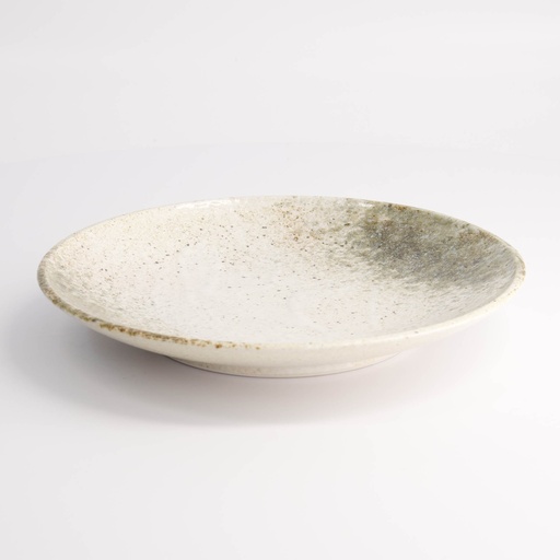 [21412] Yukishino Round Plate 22.7x3.1cm Br/Wh 21412 6/36